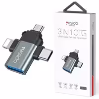 OTG میکرو Type C, Lightning, 3 In 1 Yesido GS15