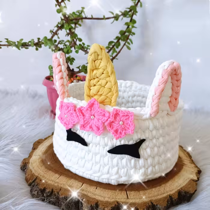 سبد قلاب بافی تریکو طرح تک شاخ کد 80068