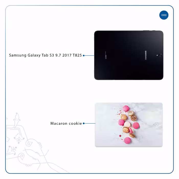 برچسب پوششی ماهوت مدل Macaron cookie مناسب برای تبلت سامسونگ Galaxy Tab S3 9.7 2017 T825