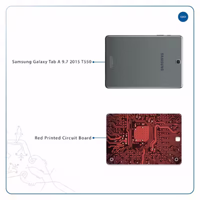 برچسب پوششی ماهوت مدل Red Printed Circuit Board مناسب برای تبلت سامسونگ Galaxy Tab A 9.7 2015 T550