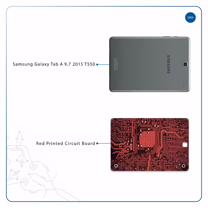 برچسب پوششی ماهوت مدل Red Printed Circuit Board مناسب برای تبلت سامسونگ Galaxy Tab A 9.7 2015 T550