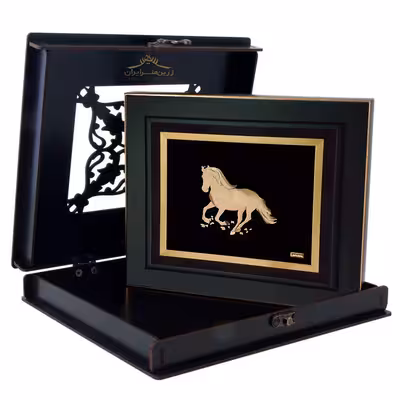 تابلو طلاکوب زرین هنر ایران مدل اسب دونده