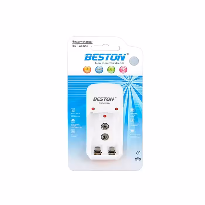 شارژر باتری بستون مدل C812 به همراه باتری نیم قلمی قابل شارژ