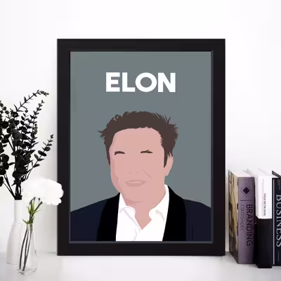 تابلو مدل مینیمال Elon musk کدm2521-b