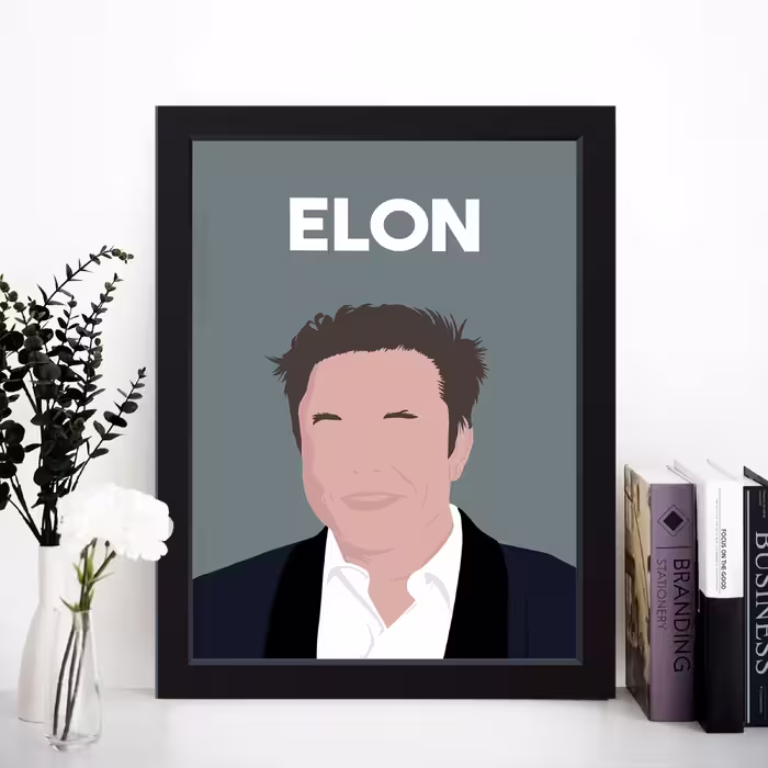 تابلو مدل مینیمال Elon musk کدm2521-b
