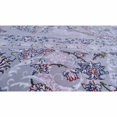 فرش ماشینی زمرد مشهد مدل سپهر زمینه طوسی