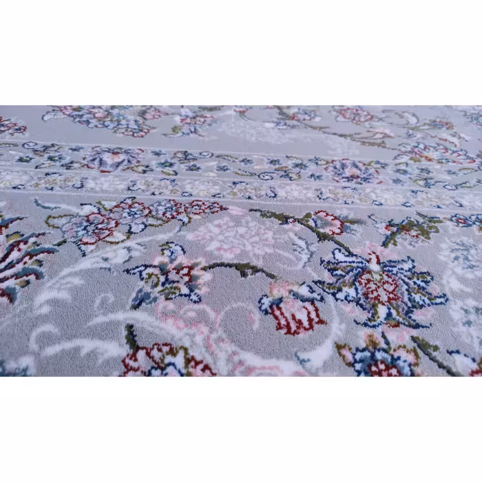 فرش ماشینی زمرد مشهد مدل سپهر زمینه طوسی