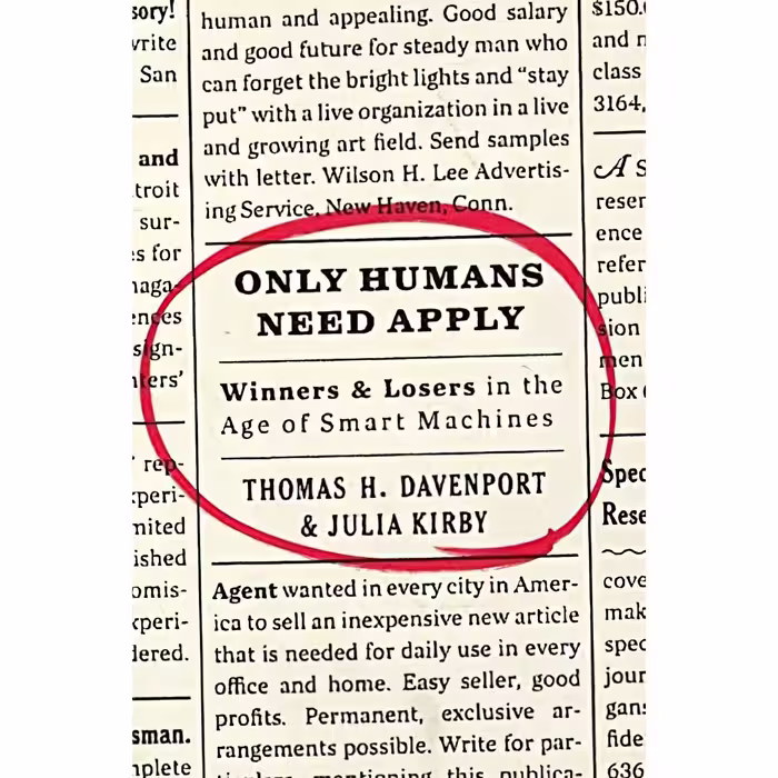 کتاب Only Humans Need Apply اثر Thomas H. Davenport and Julia Kirby انتشارات Harper Business