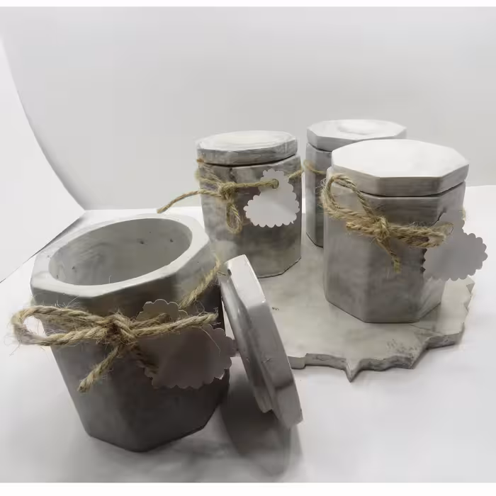 جای ادویه 4 پارچه طرح سنگی کد 667 به همراه سینی