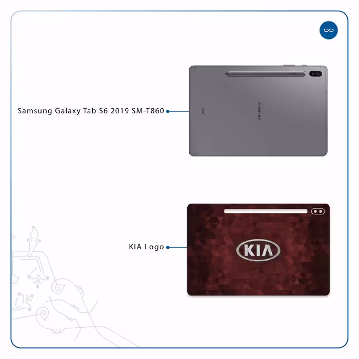 برچسب پوششی ماهوت مدل KIA-Logo مناسب برای تبلت سامسونگ Galaxy Tab S6 2019 SM-T860