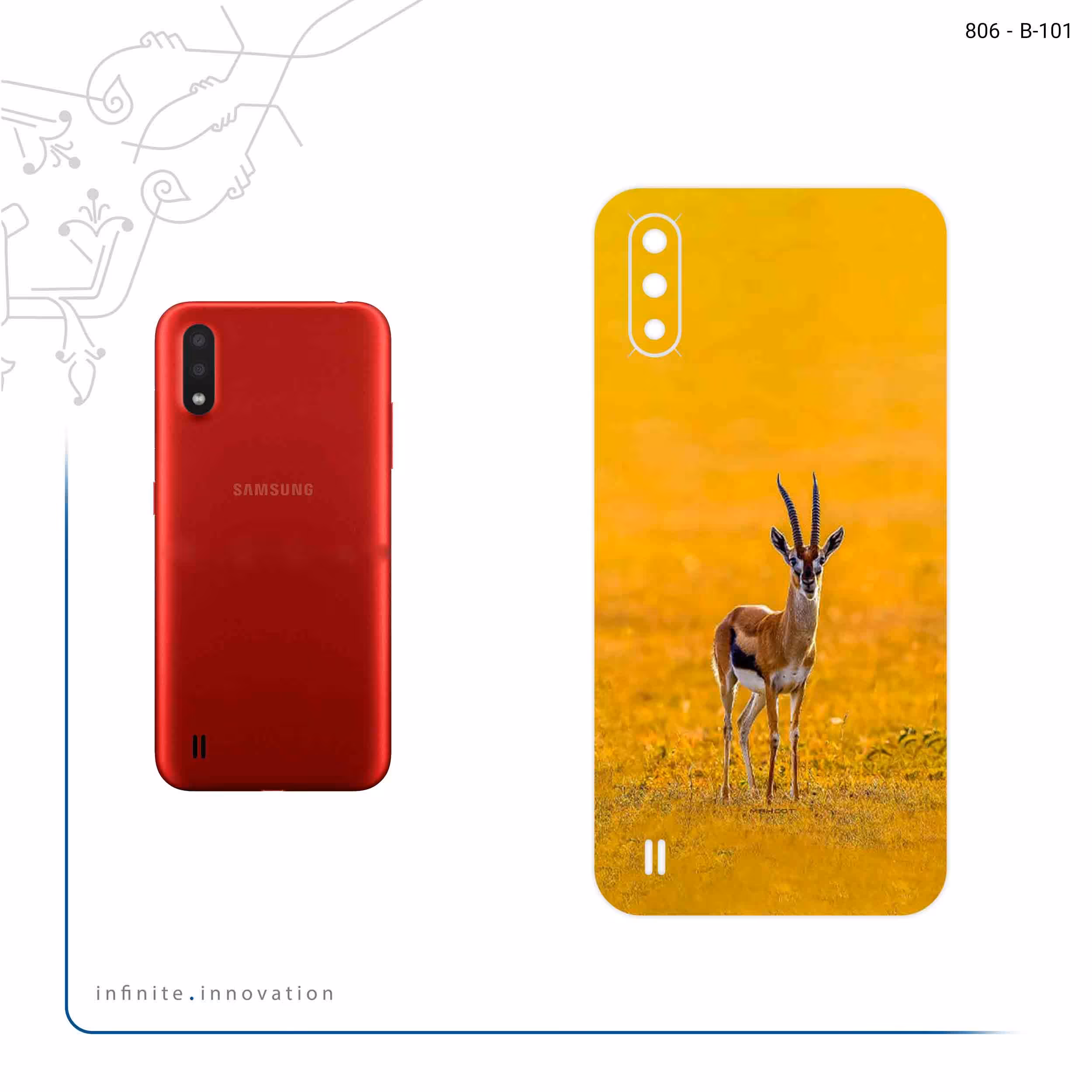 برچسب پوششی ماهوت مدل Gazelle مناسب برای گوشی موبایل سامسونگ Galaxy A01