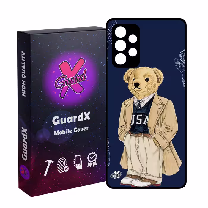 کاور گارد ایکس طرح خرس مدل Glass10427 مناسب برای گوشی موبایل سامسونگ Galaxy A32 4G