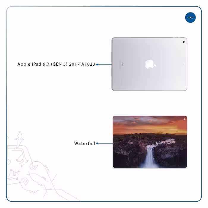 برچسب پوششی ماهوت مدل Waterfall مناسب برای تبلت اپل iPad 9.7 (GEN 5) 2017 A1823