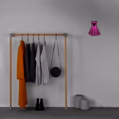 چراغ دیواری نئون دیزاین طرح Women-Clothes-BL_PN