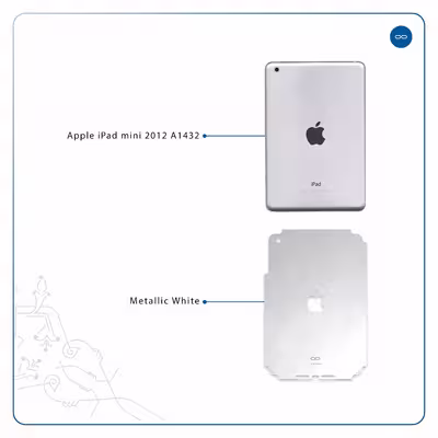 برچسب پوششی ماهوت مدل Metallic-White مناسب برای تبلت اپل iPad mini 2012 A1432