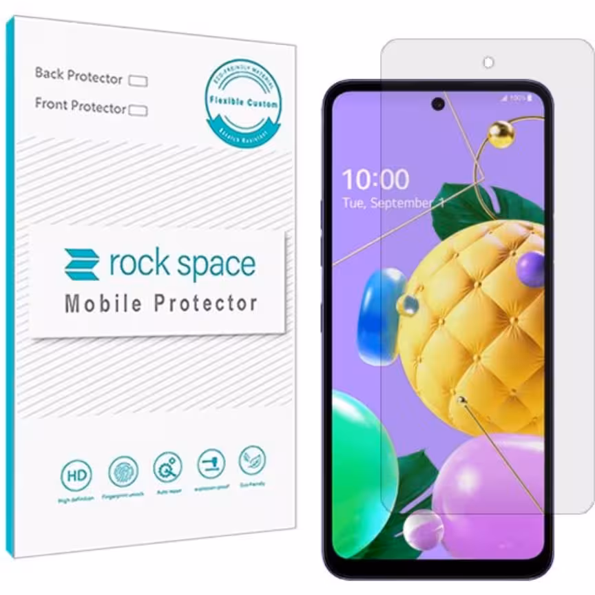 گلس نانو هیدروژل شفاف و ضد ضربه گوشی ال جی Q52 برند راک اسپیس     