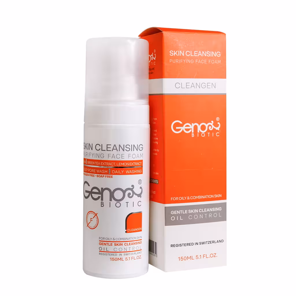 فوم شستشوی صورت ژنوبایوتیک پوست چرب و مختلط 150 میلی لیتر Geno Biotic Foam Skin Cleaning for Oily and Combination Skin 150 ml