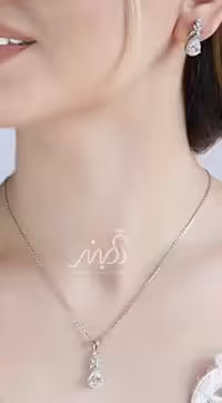 💍نیم ست جواهری ،زیبا و خاص با طراحی ژورنالی جواهرات ؛ نقره عیار 925 (N_4153)