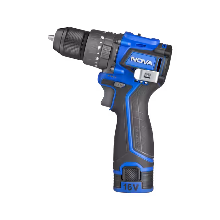 دریل پیچ گوشتی شارژی نووا  10 میلیمتری 16 ولت براشلس با کیف BMC کد 5510