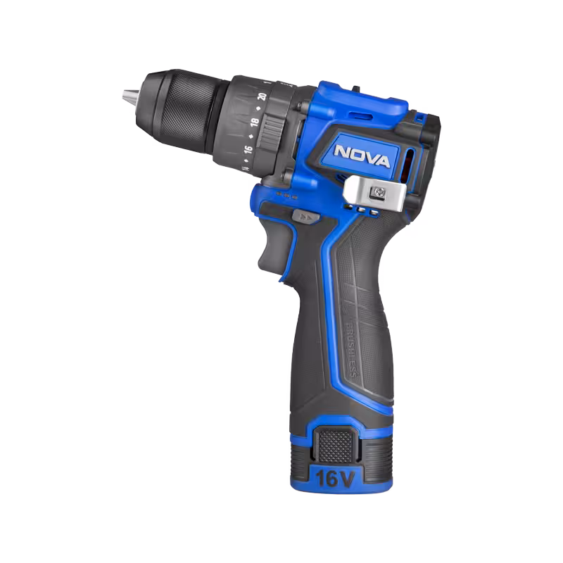 دریل پیچ گوشتی شارژی نووا  10 میلیمتری 16 ولت براشلس با کیف BMC کد 5510