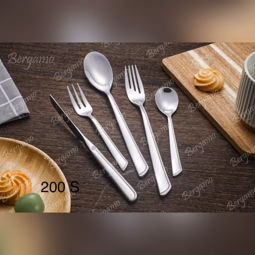 سرویس قاشق چنگال 160 پارچه برگامو مدل 200s