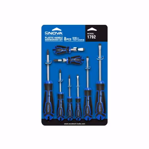 پیچ گوشتی دو سر چهار سو نوا مدل 1792 بسته 8 عددی