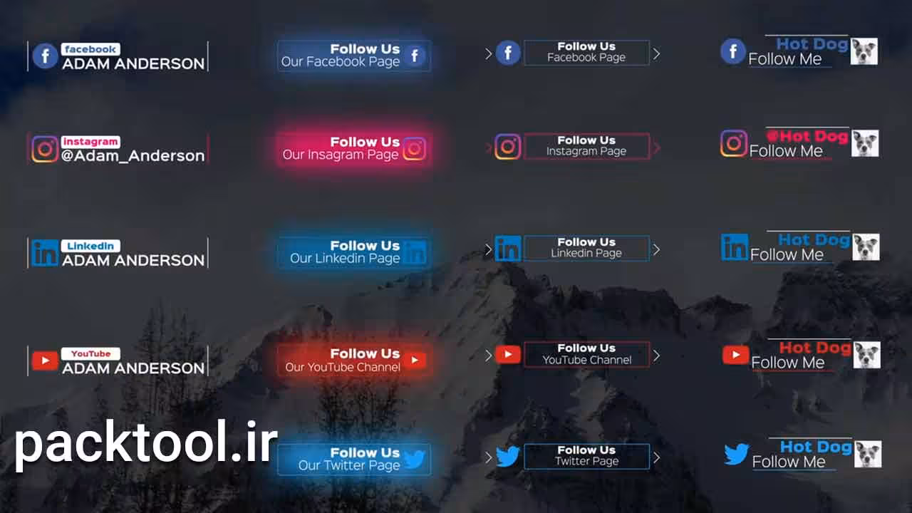 دانلود پروژه آماده پکیج شبکه اجتماعی Social Media Pack افتر افکت - پک تول