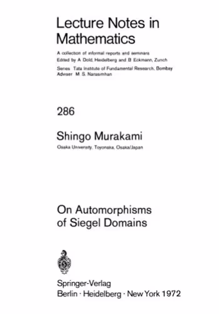 خرید و دانلود نسخه کامل کتاب On Automorphisms of Siegel Domains