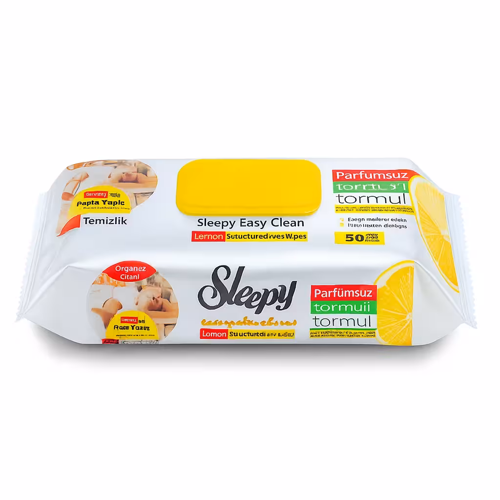 دستمال مرطوب اسلیپی Sleepy مخصوص سطوح آشپزخانه حاوی روغن لیمو بسته 50 عددی