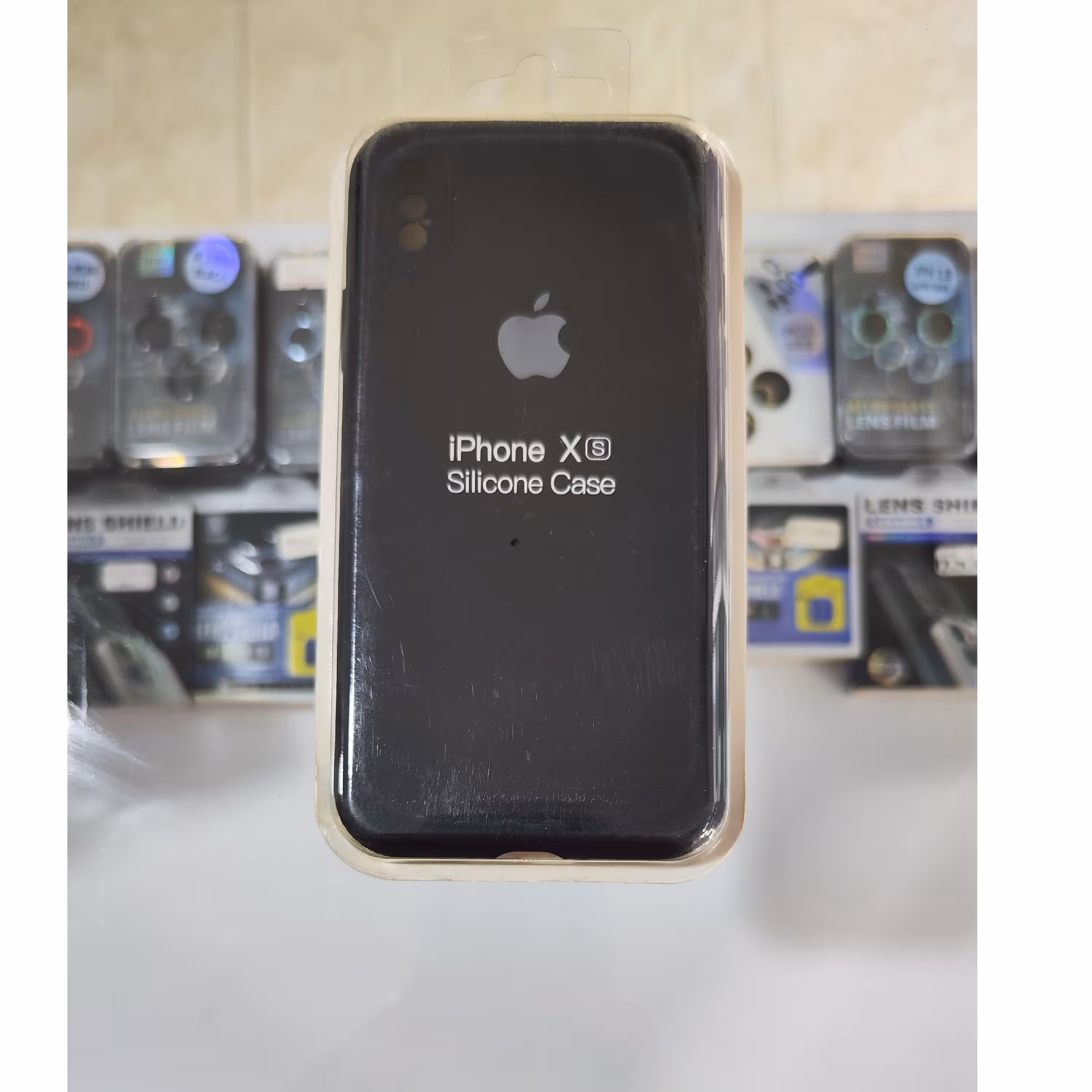قاب سیلیکونی پاک کنی آیفون iPhone XS-X رنگ مشکی با لنز