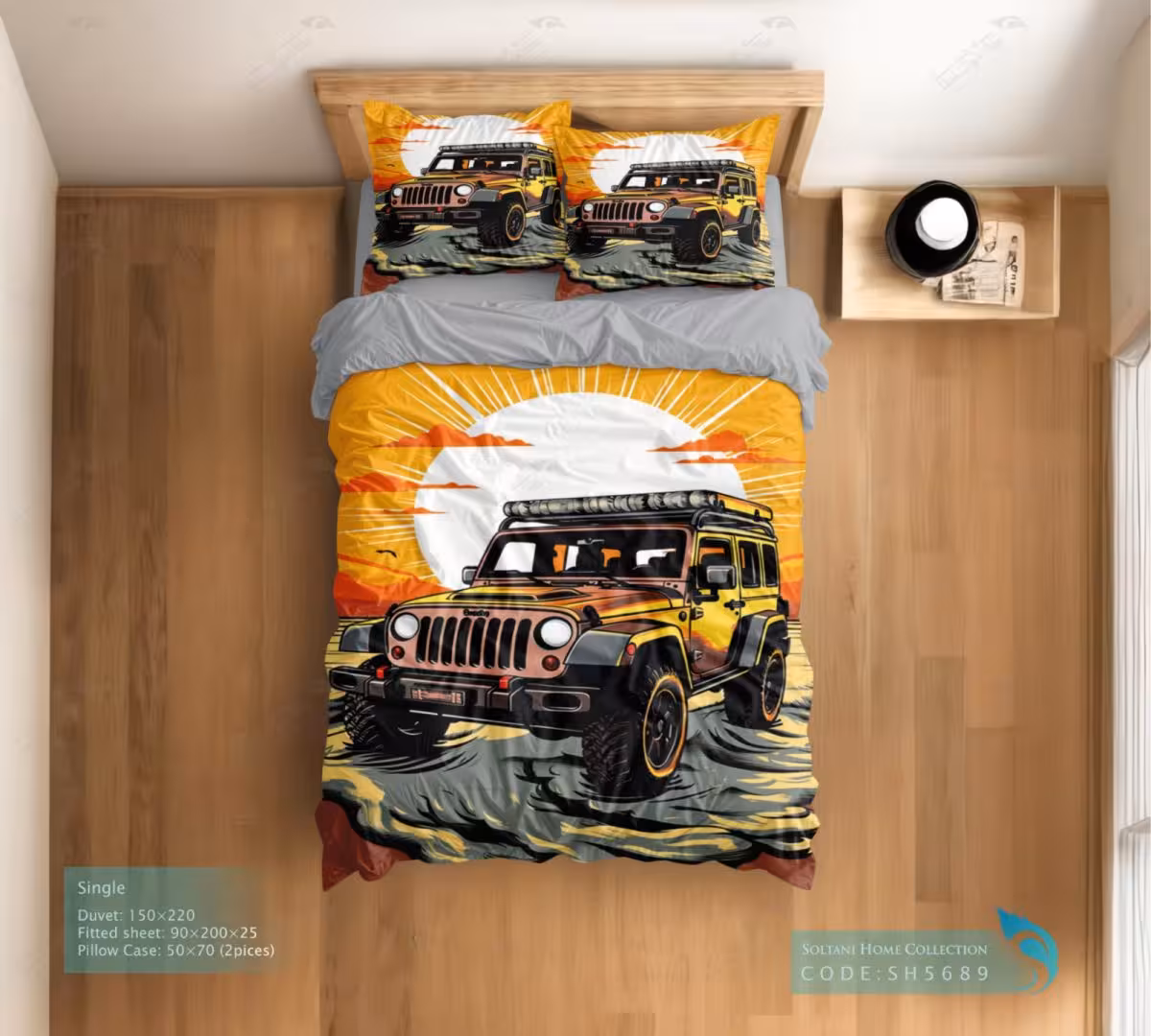 روتختی و ست کامل طرح آفرود سایز یکنفره کد SH5689