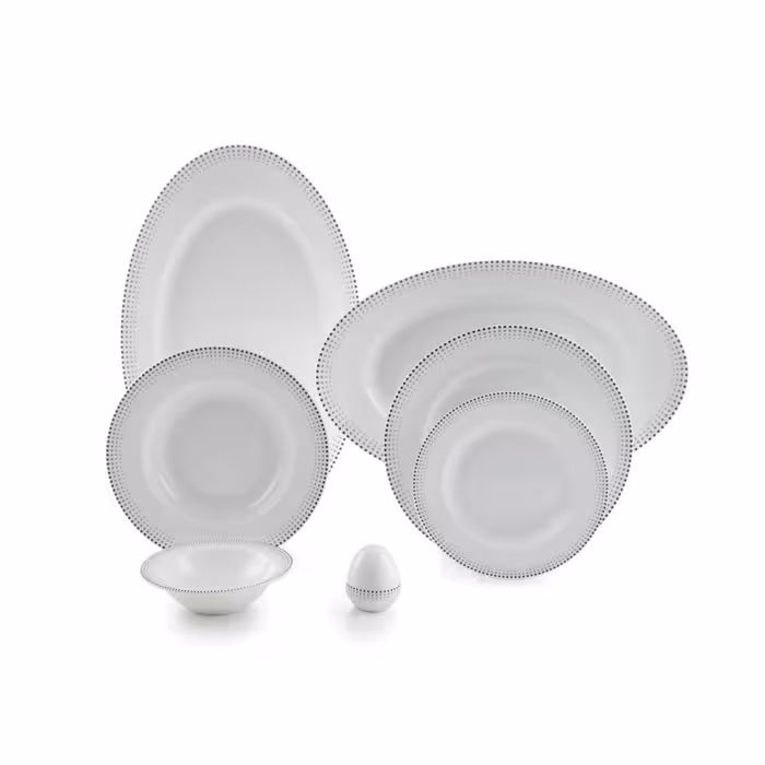 سرویس چینی 28 پارچه 6 نفره مون بلان مشکی