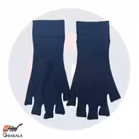 دستکش نخی نیمه انگشتی رنگ مشکی