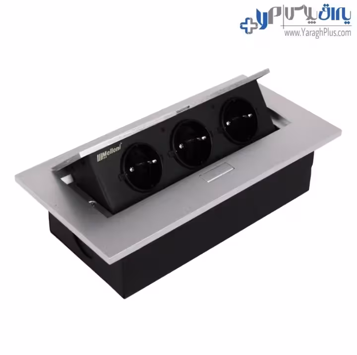 پریز توکار کابینت سه سوکت برق سیلور ملونی 10016