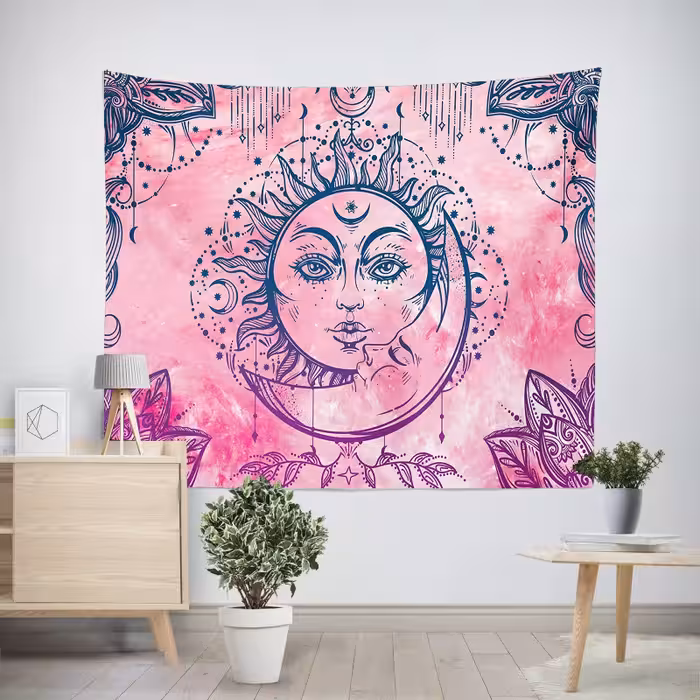 پوستر پارچه ای طرح تپستری ماه و خورشید کد T14