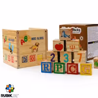 مکعب‌های آموزشی انگلیسی، اعداد و حیوانات چوبی