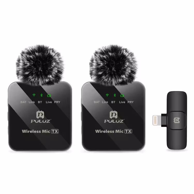 میکروفن یقه ای پلوز مدل wireless Lavalier Dual Lightning