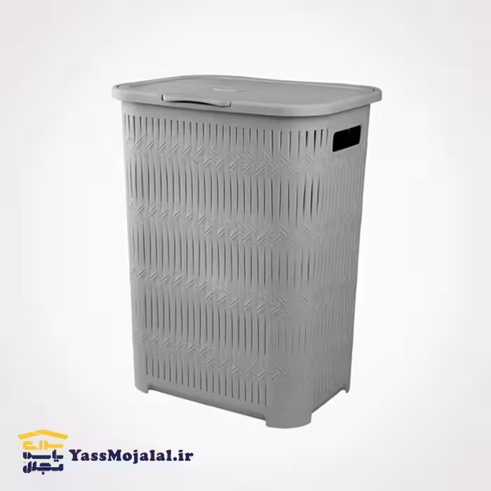 سبد لباس دربدار بلند طرح بامبو لیمون