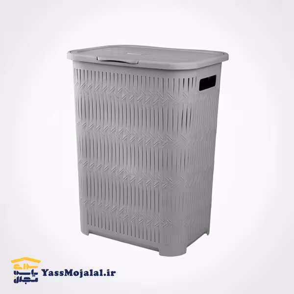 سبد لباس دربدار بلند طرح بامبو لیمون