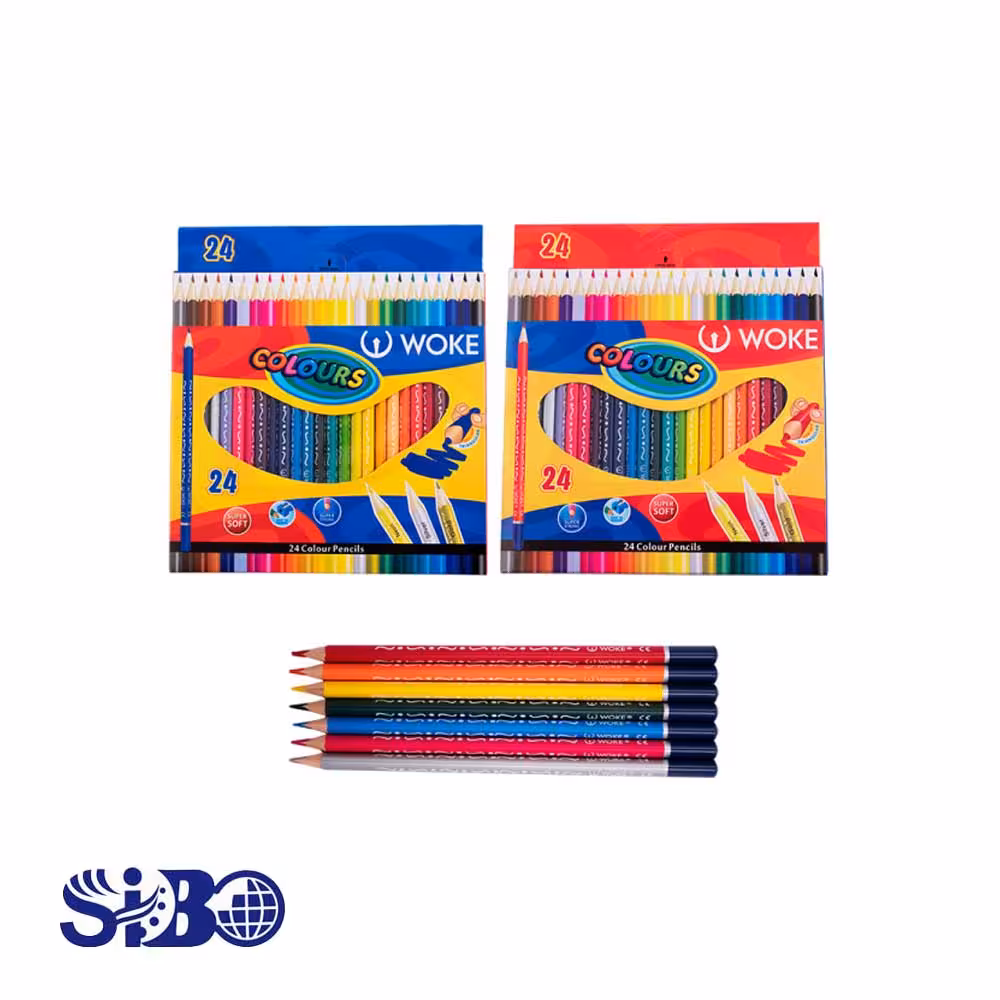 مدادرنگی وک 24 رنگ مقوایی سه گوش صدفی