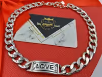 گلوبند کارتیر با پلاک love نقره ای