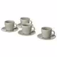 فنجان نعلبکی 4 عددی 70cc ایکیا مدل IKEA FARGKLAR 704.781.59 سبز مات