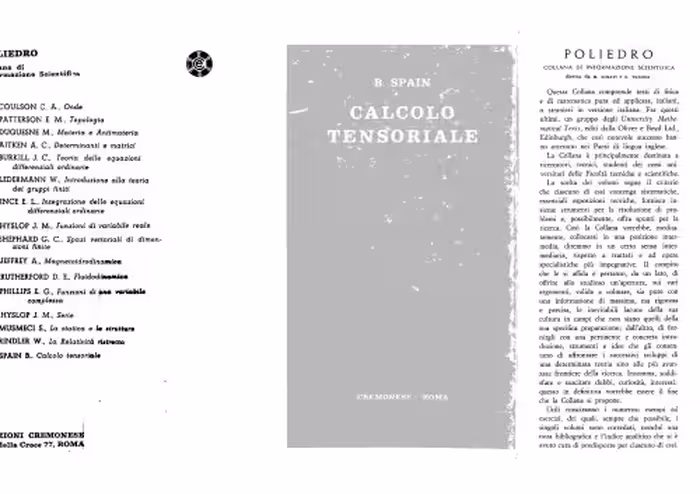 خرید و دانلود نسخه کامل کتاب Calcolo Tensoriale