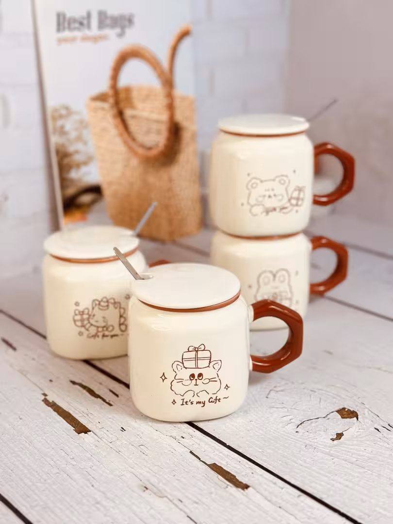 ماگ فانتزی دسته قرمز کد 7795