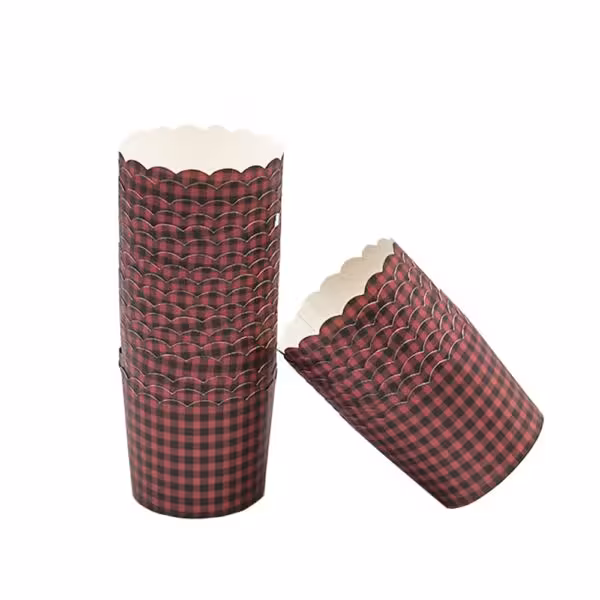 خرید کپسول مافین چهارخانه قرمز مشکی