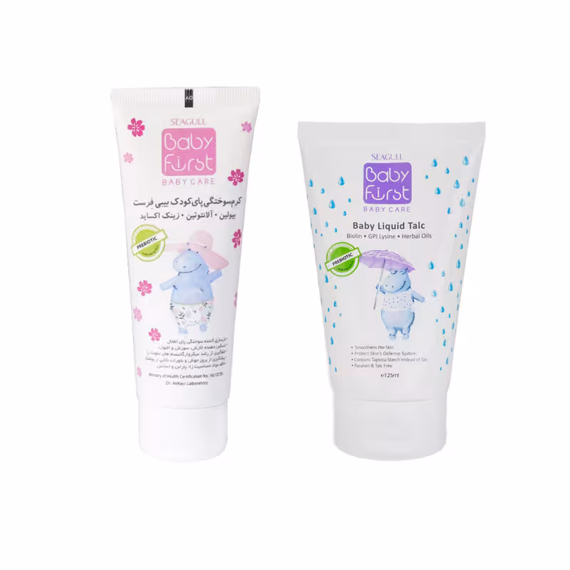لوسیون پای کودک و کرم سوختگی کودک بیبی فرست کد 01 مجموعه 2 عددی