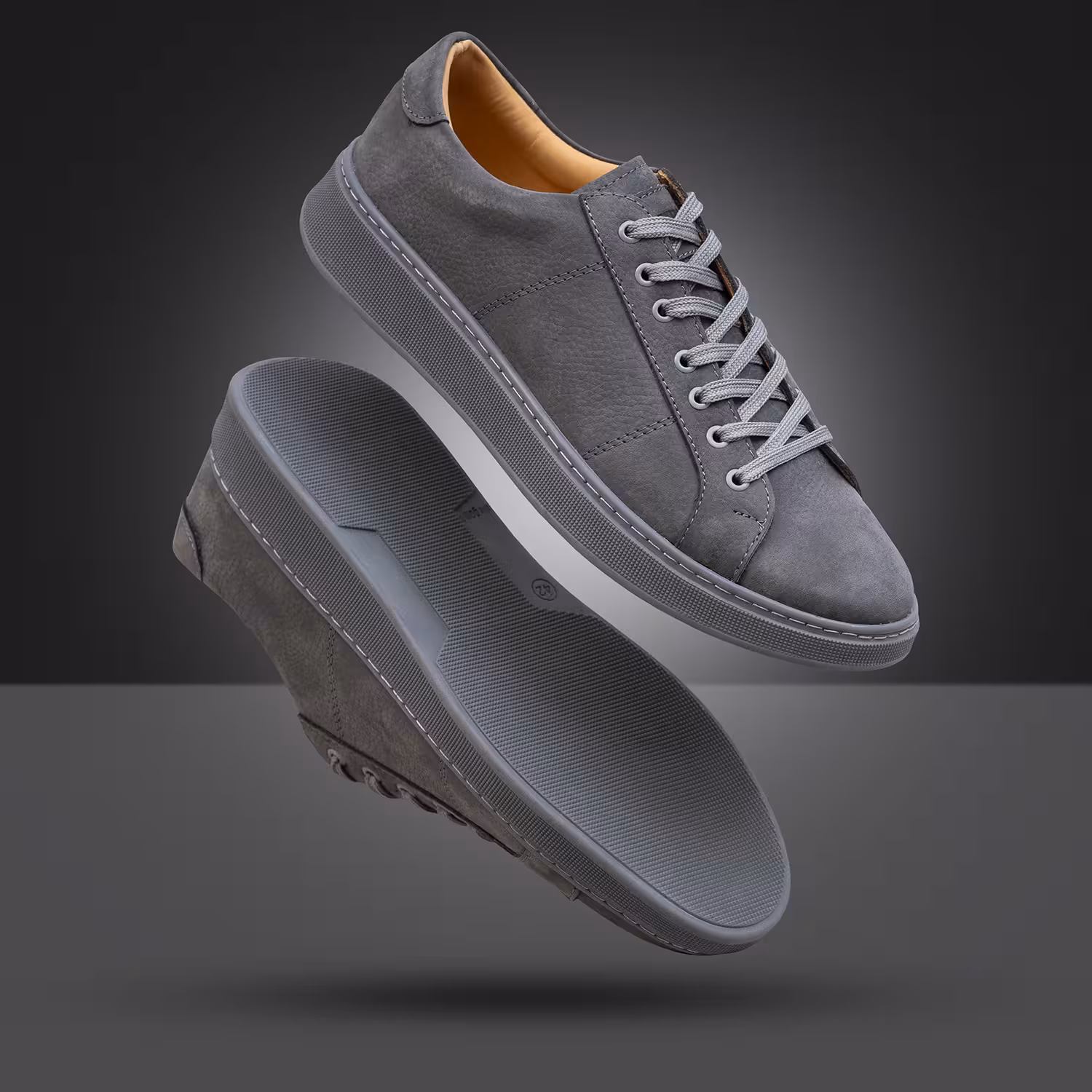 کفش چرم مردانه ونس کد VN073GR رنگ طوسی