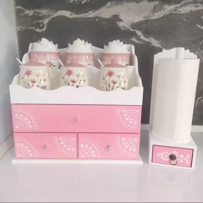 جا ادویه چوبی استند ادویه کشو دار