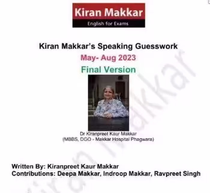 Kiran Makkar’s Speaking Guesswork (May to Aug 2023)Final Version