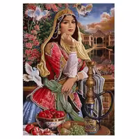 تابلو فرش ایرانی دخترقاجار کد 29037